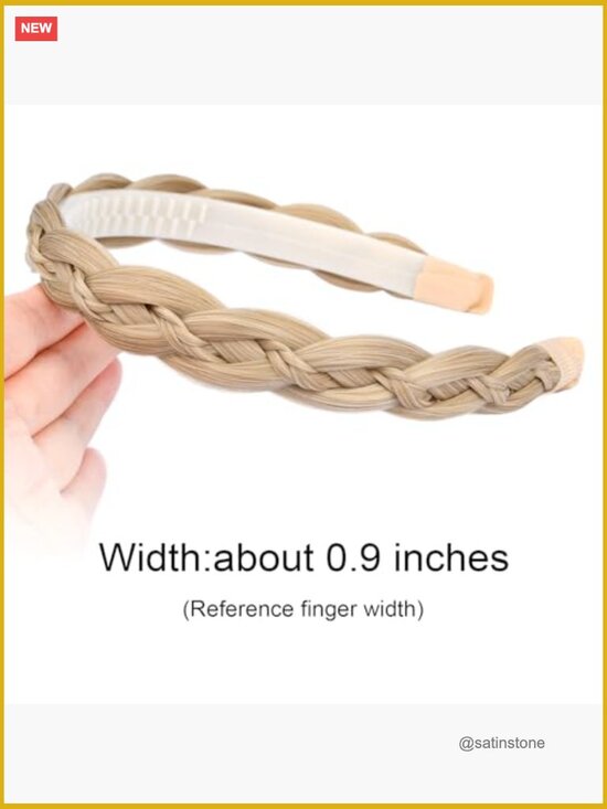Thin Small Braid Braided Headband with Teeth Synthetic Hair main image 4